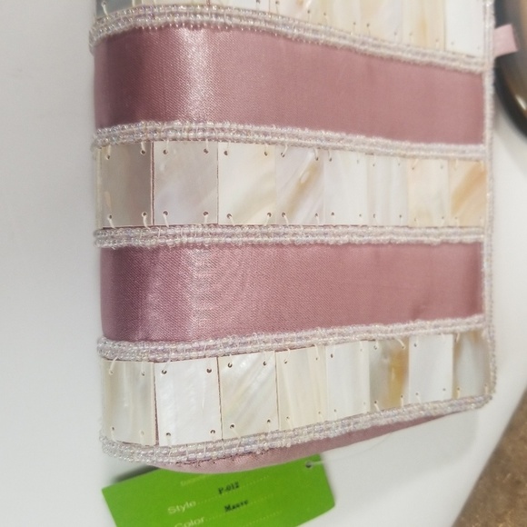 DV Collection Mauve & mother of pearl clutch NWT - Picture 6 of 6